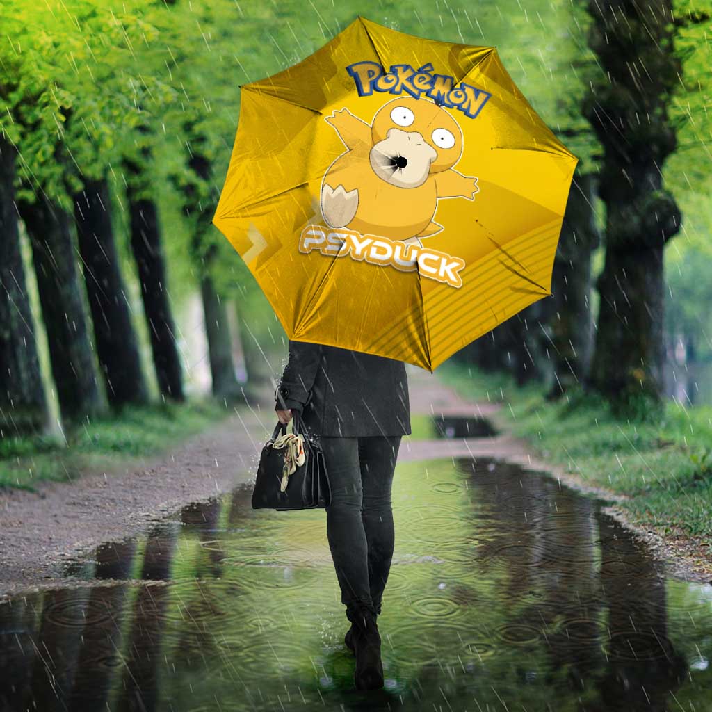 Psyduck Poké Umbrella Confused Yellow Cartoon Vector Style