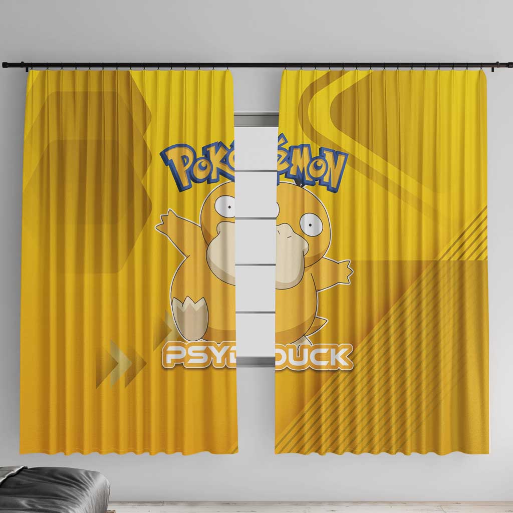 Psyduck Poké Window Curtain Confused Yellow Cartoon Vector Style