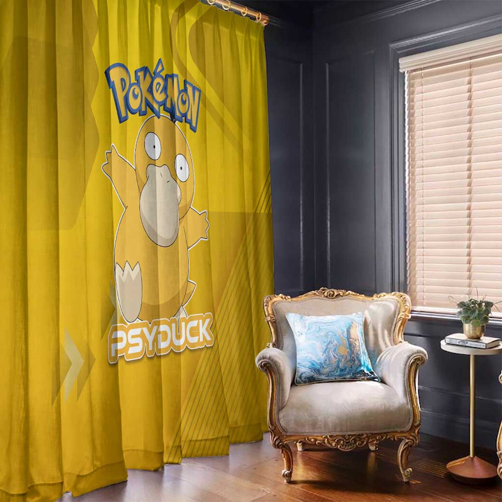 Psyduck Poké Window Curtain Confused Yellow Cartoon Vector Style