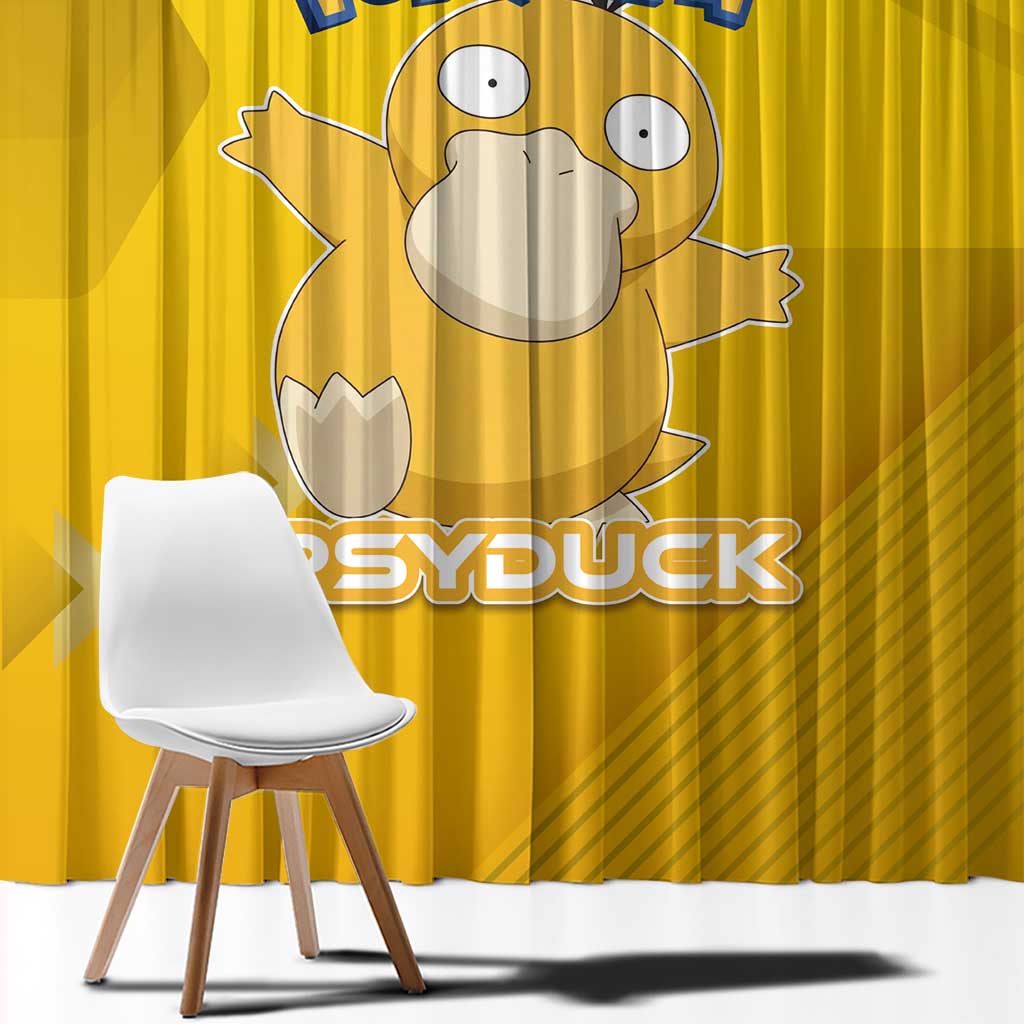 Psyduck Poké Window Curtain Confused Yellow Cartoon Vector Style