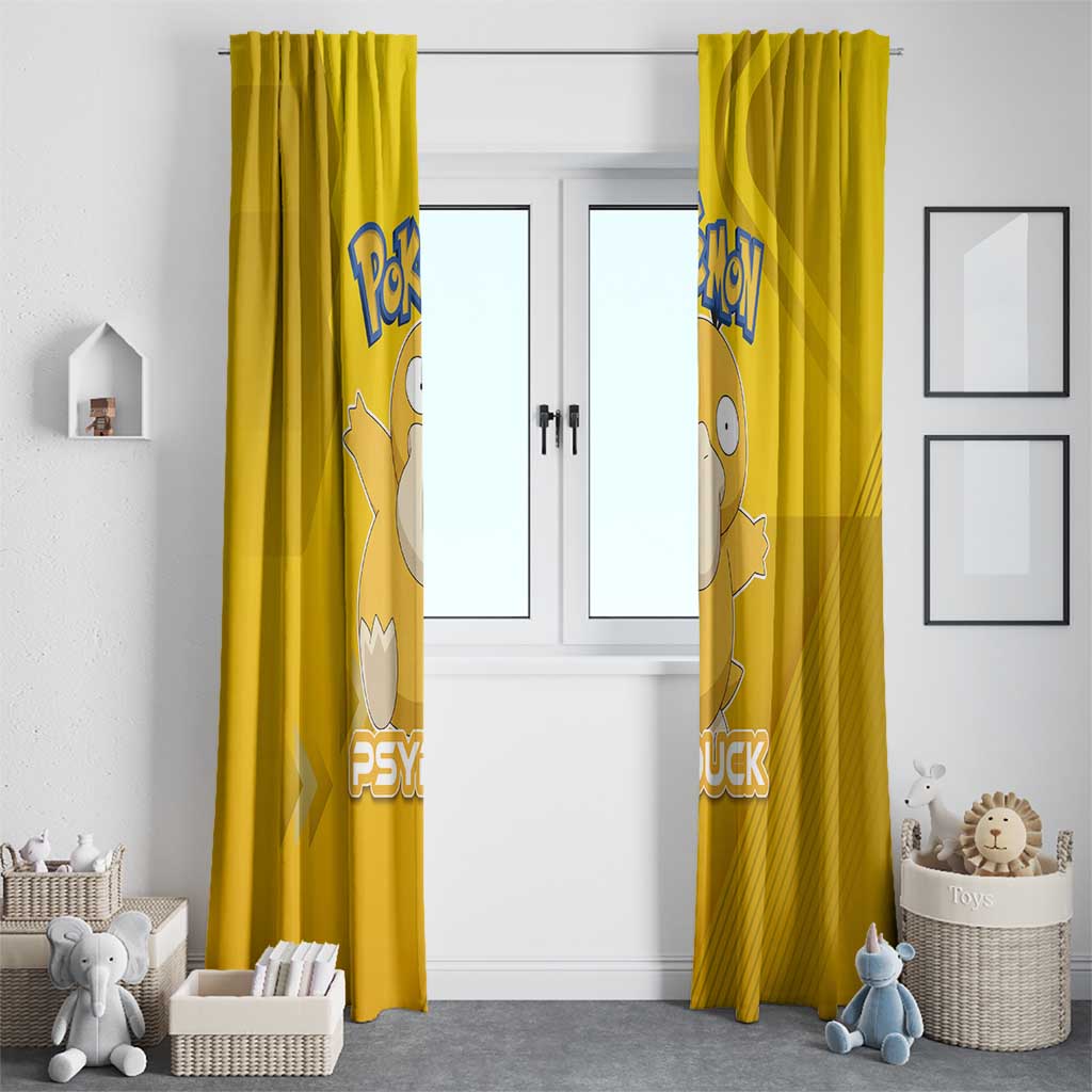 Psyduck Poké Window Curtain Confused Yellow Cartoon Vector Style