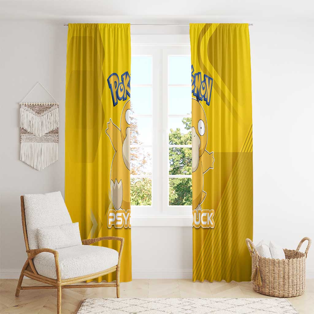 Psyduck Poké Window Curtain Confused Yellow Cartoon Vector Style
