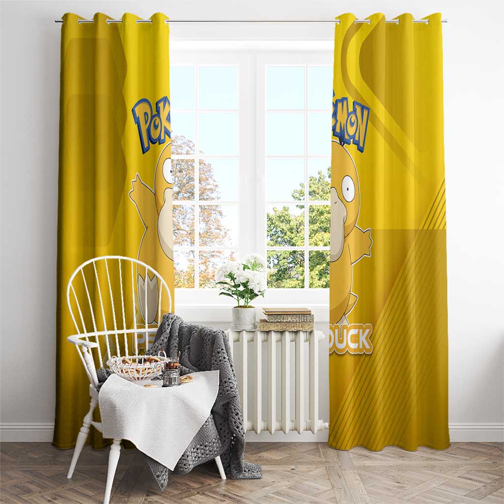 Psyduck Poké Window Curtain Confused Yellow Cartoon Vector Style
