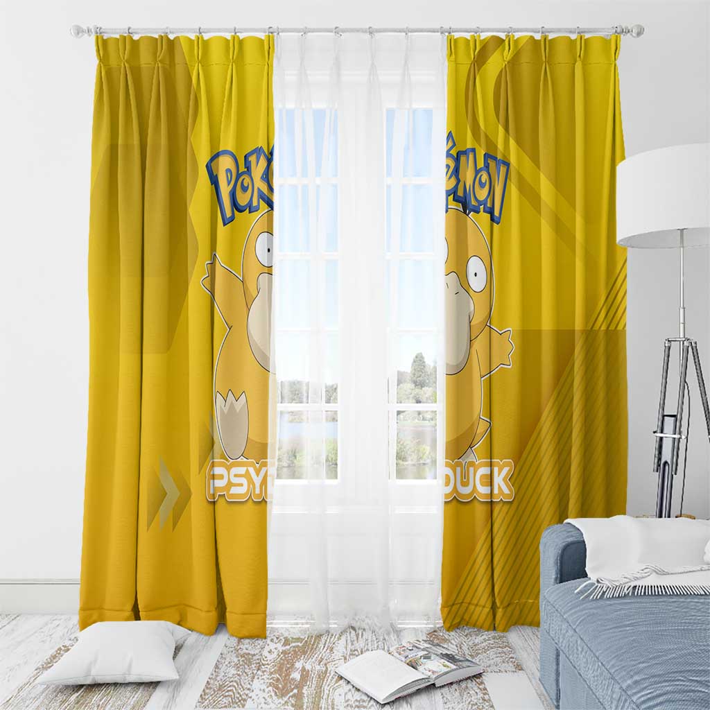 Psyduck Poké Window Curtain Confused Yellow Cartoon Vector Style