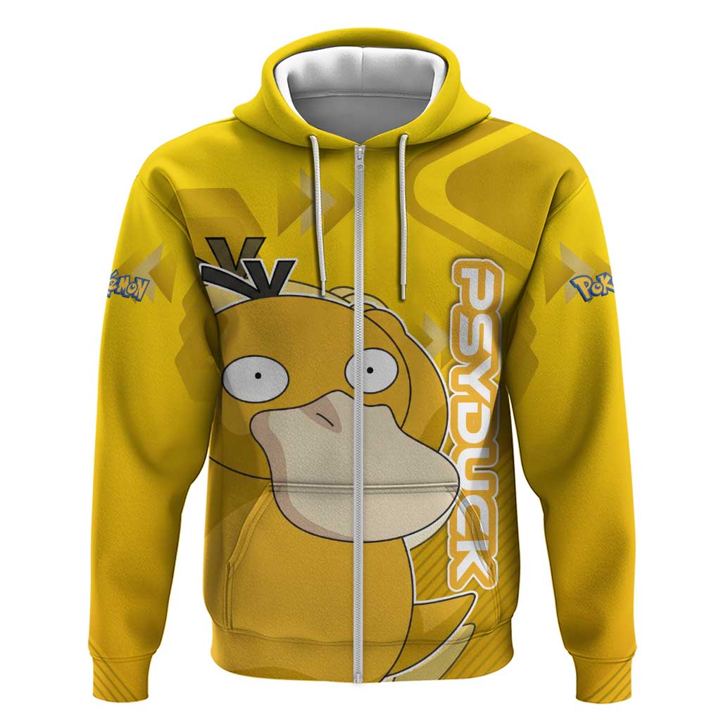Psyduck Poké Zip Hoodie Confused Yellow Cartoon Vector Style