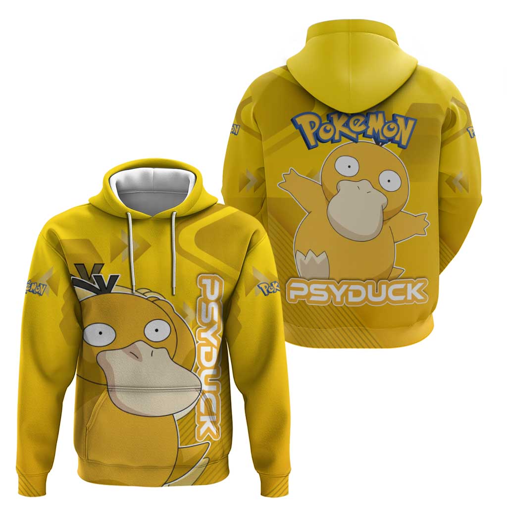 Psyduck Poké Zip Hoodie Confused Yellow Cartoon Vector Style