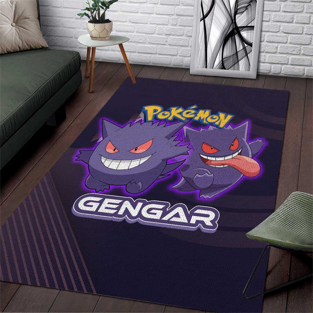 Gengar Poké Area Rug Neon Shadow Anime Glow Style