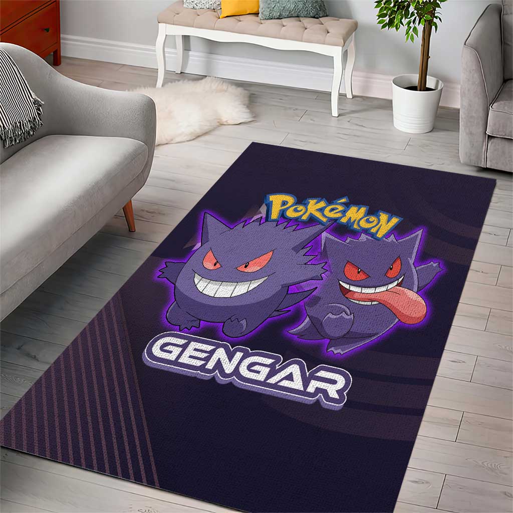 Gengar Poké Area Rug Neon Shadow Anime Glow Style