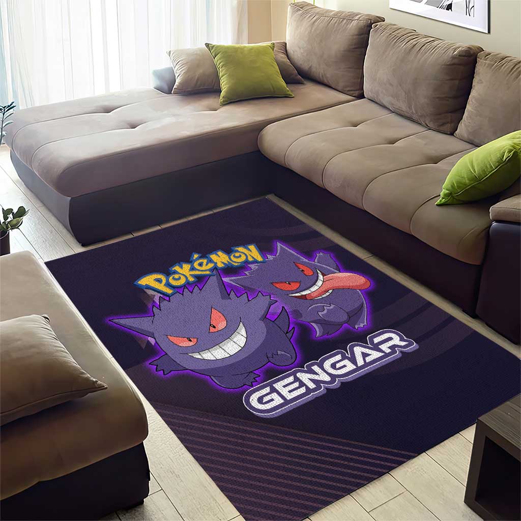 Gengar Poké Area Rug Neon Shadow Anime Glow Style
