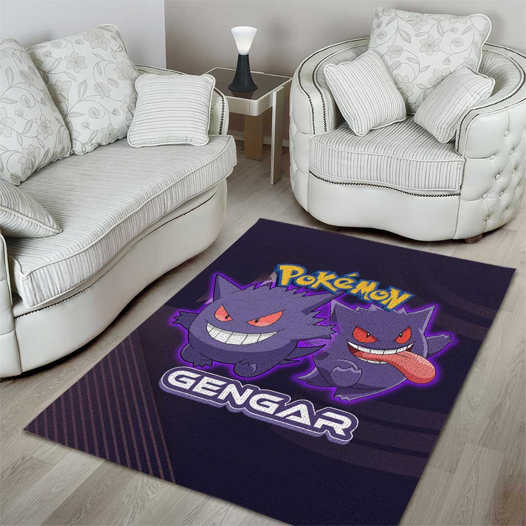 Gengar Poké Area Rug Neon Shadow Anime Glow Style