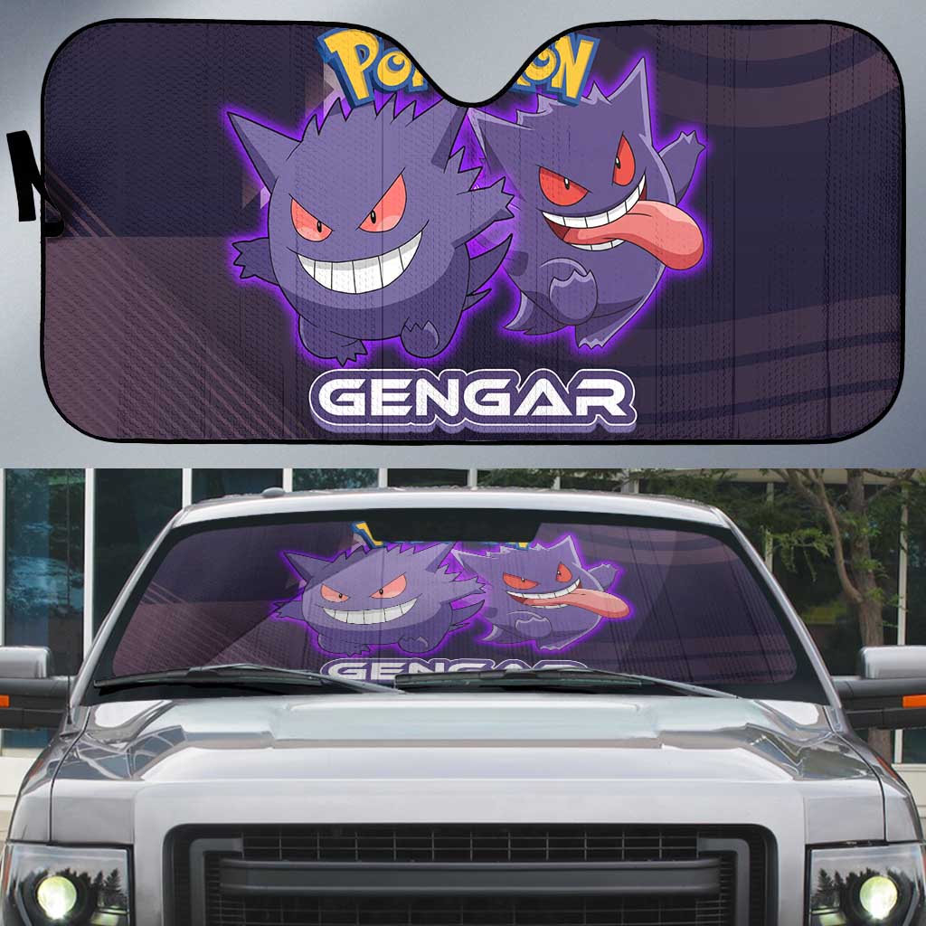 Gengar Poké Auto Sun Shade Neon Shadow Anime Glow Style
