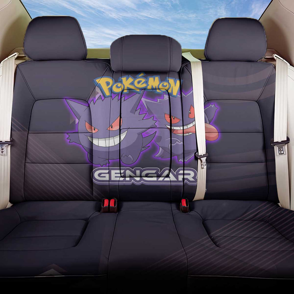 Gengar Poké Back Car Seat Cover Neon Shadow Anime Glow Style