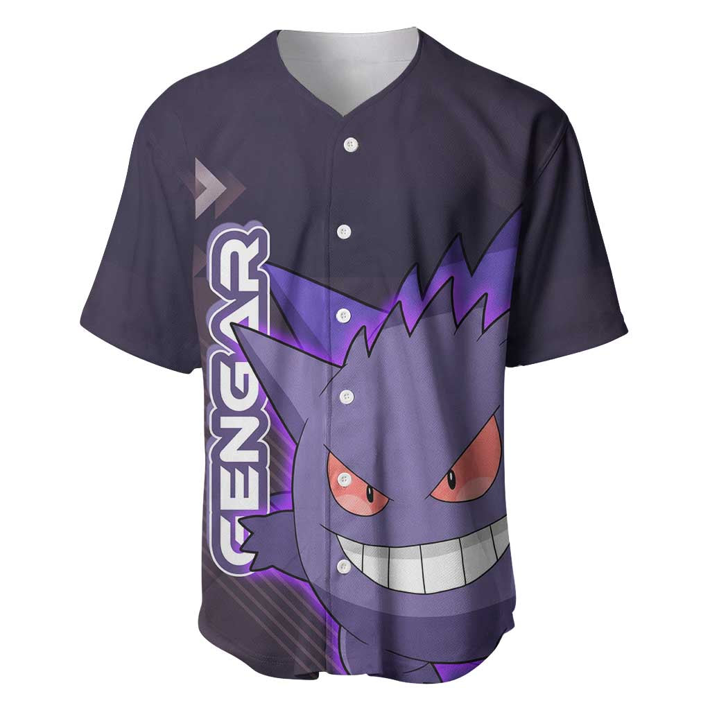 Gengar Poké Baseball Jersey Neon Shadow Anime Glow Style