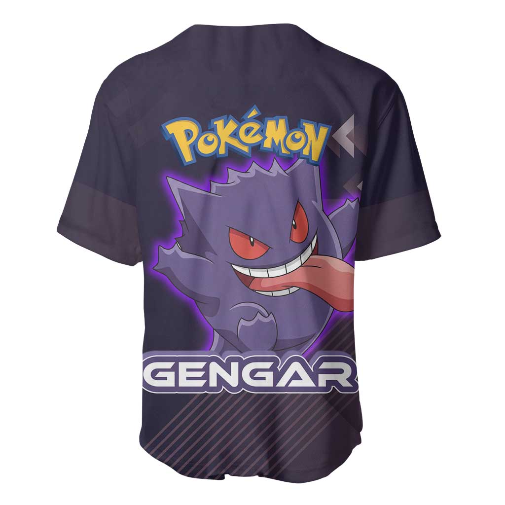 Gengar Poké Baseball Jersey Neon Shadow Anime Glow Style