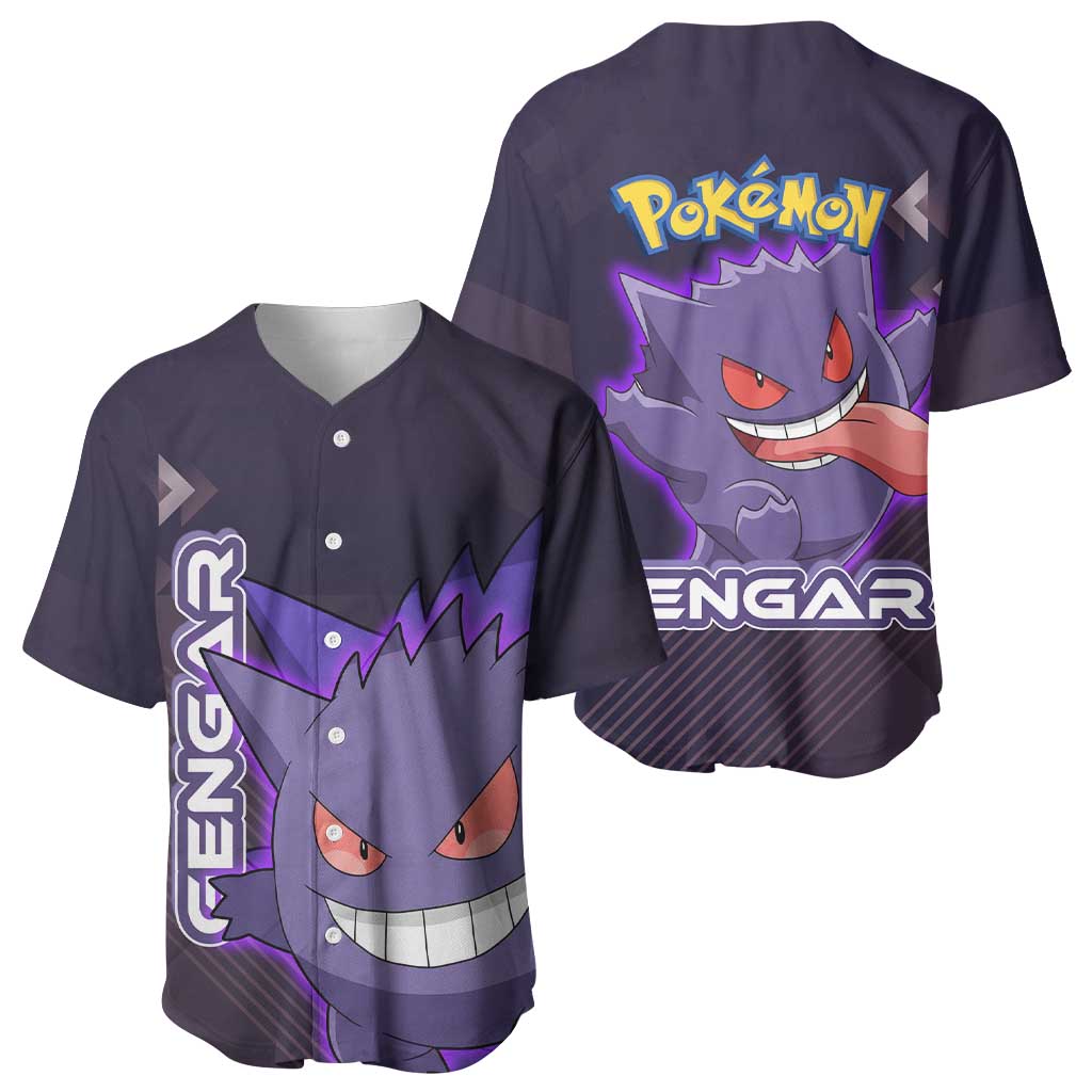 Gengar Poké Baseball Jersey Neon Shadow Anime Glow Style