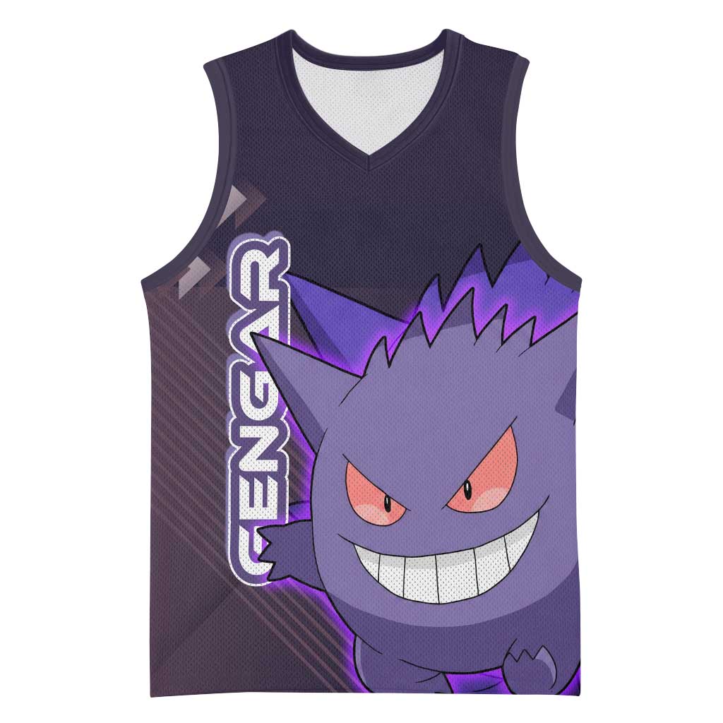 Gengar Poké Basketball Jersey Neon Shadow Anime Glow Style