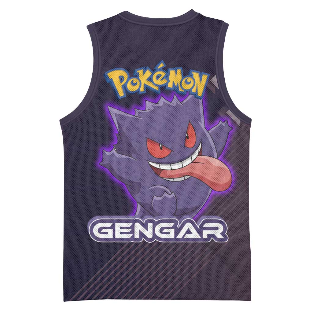 Gengar Poké Basketball Jersey Neon Shadow Anime Glow Style