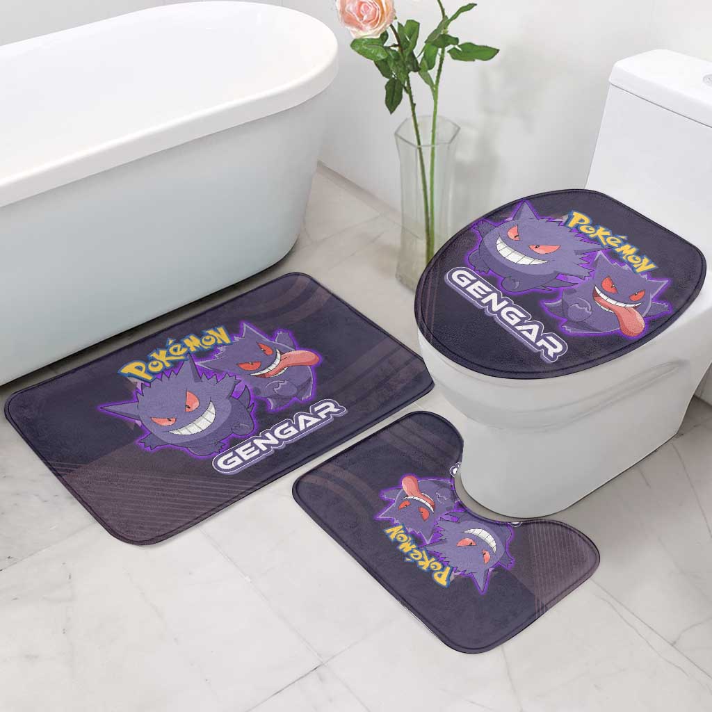 Gengar Poké Bathroom Set Neon Shadow Anime Glow Style