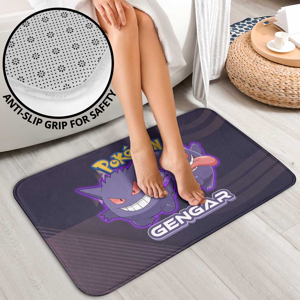 Gengar Poké Bathroom Set Neon Shadow Anime Glow Style