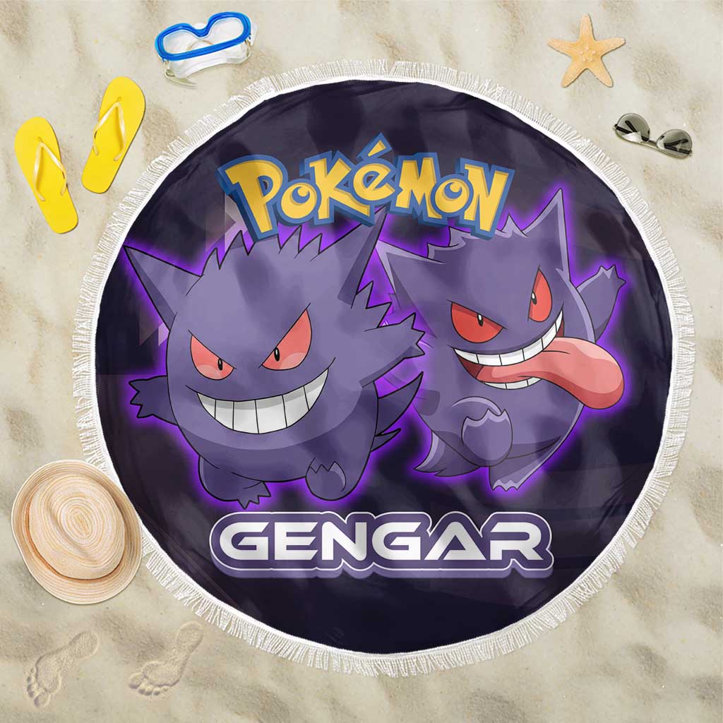 Gengar Poké Beach Blanket Neon Shadow Anime Glow Style