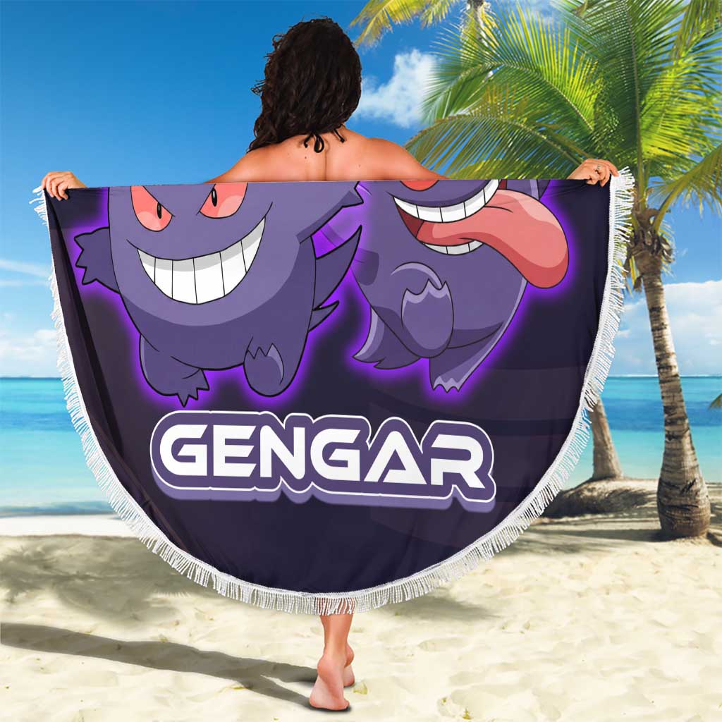 Gengar Poké Beach Blanket Neon Shadow Anime Glow Style