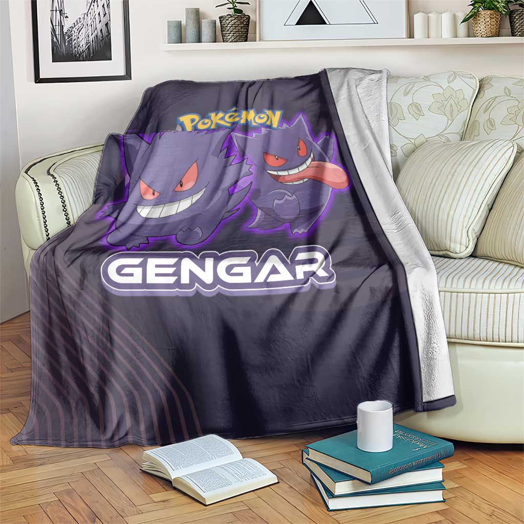 Gengar Poké Blanket Neon Shadow Anime Glow Style