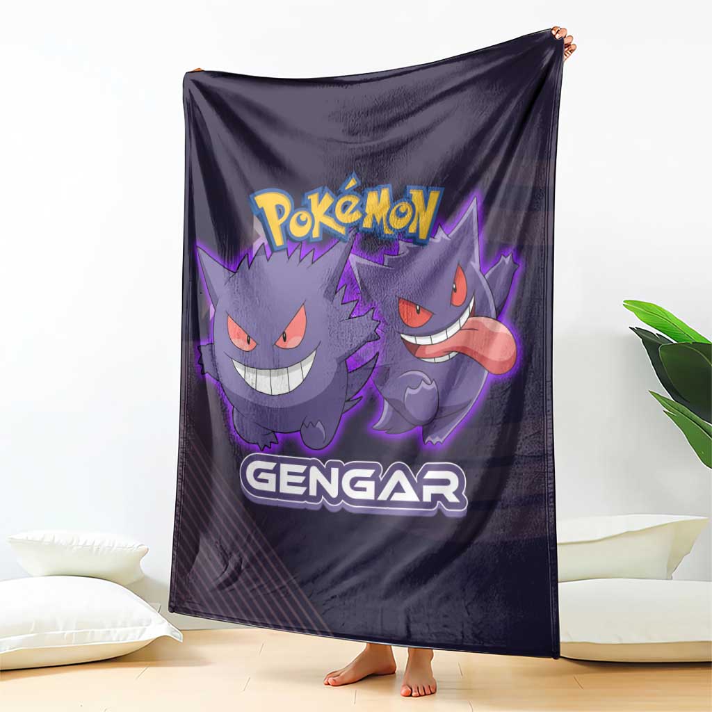 Gengar Poké Blanket Neon Shadow Anime Glow Style