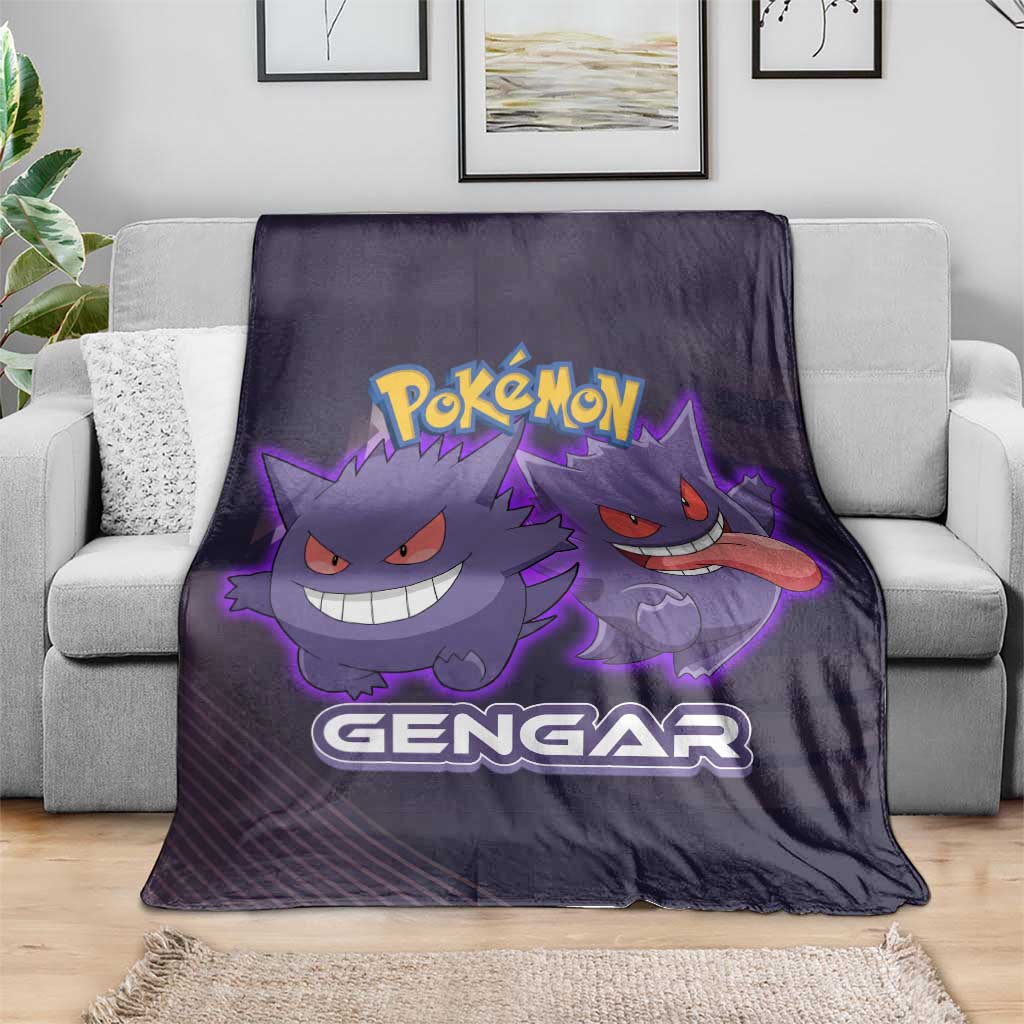 Gengar Poké Blanket Neon Shadow Anime Glow Style