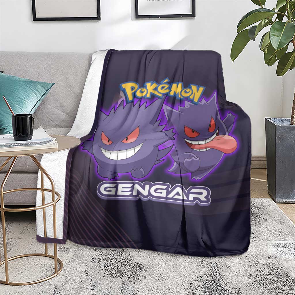 Gengar Poké Blanket Neon Shadow Anime Glow Style