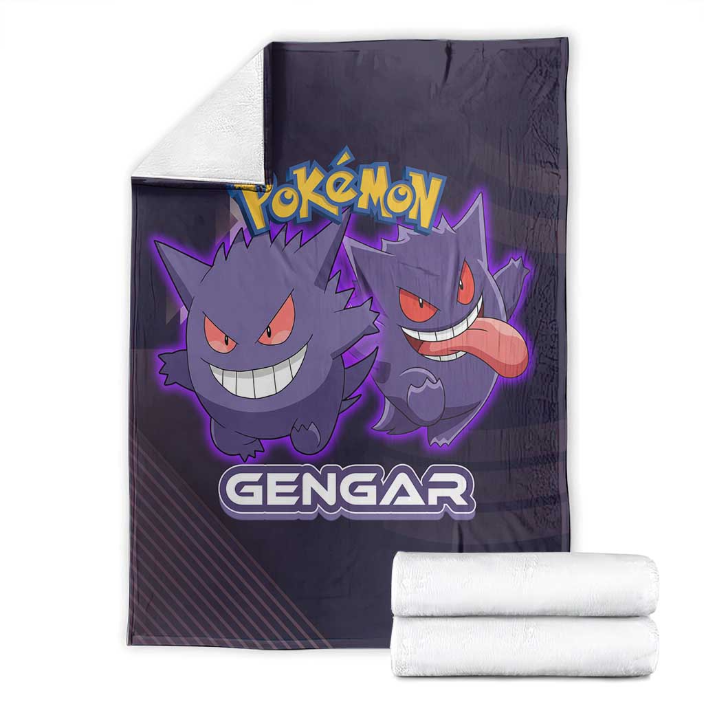 Gengar Poké Blanket Neon Shadow Anime Glow Style