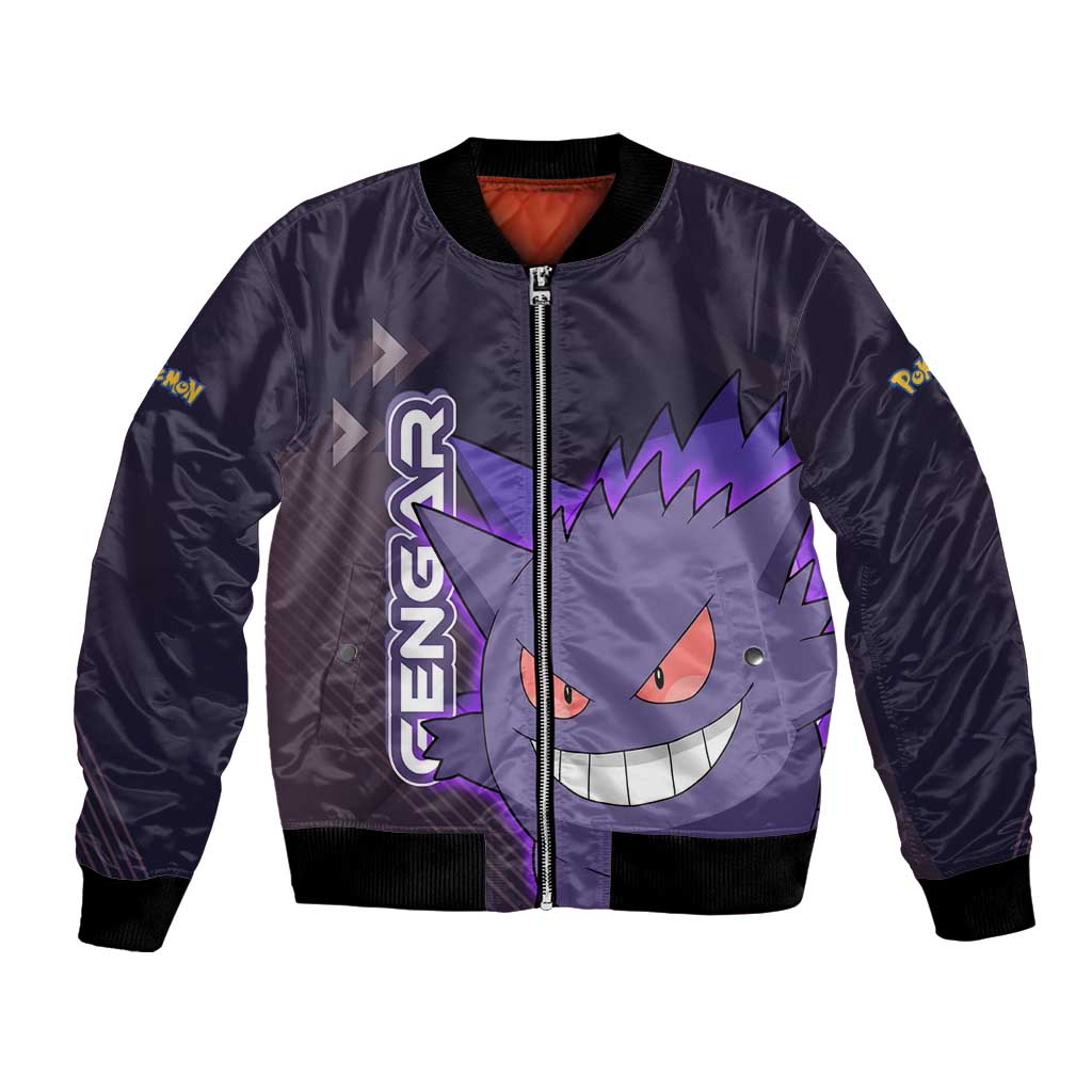 Gengar Poké Bomber Jacket Neon Shadow Anime Glow Style