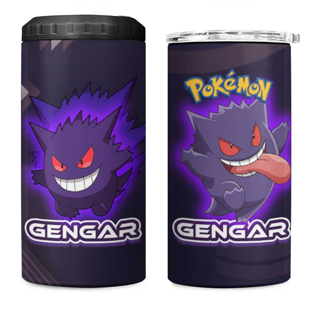Gengar Poké 4 in 1 Can Cooler Tumbler Neon Shadow Anime Glow Style