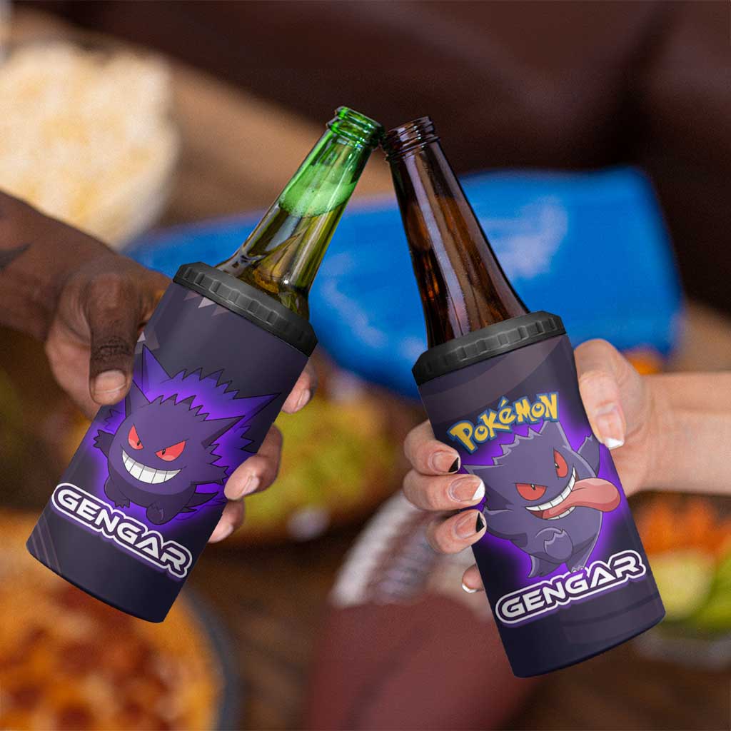 Gengar Poké 4 in 1 Can Cooler Tumbler Neon Shadow Anime Glow Style