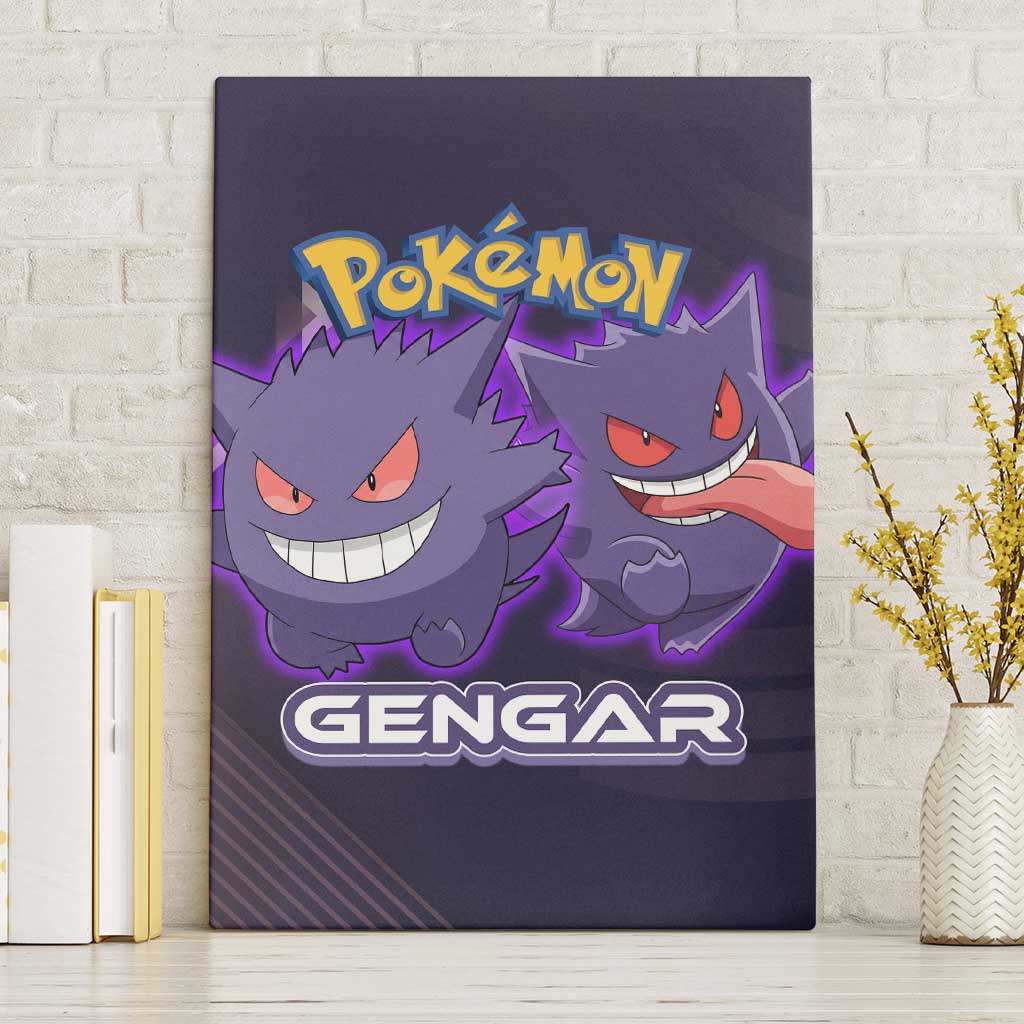 Gengar Poké Canvas Wall Art Neon Shadow Anime Glow Style