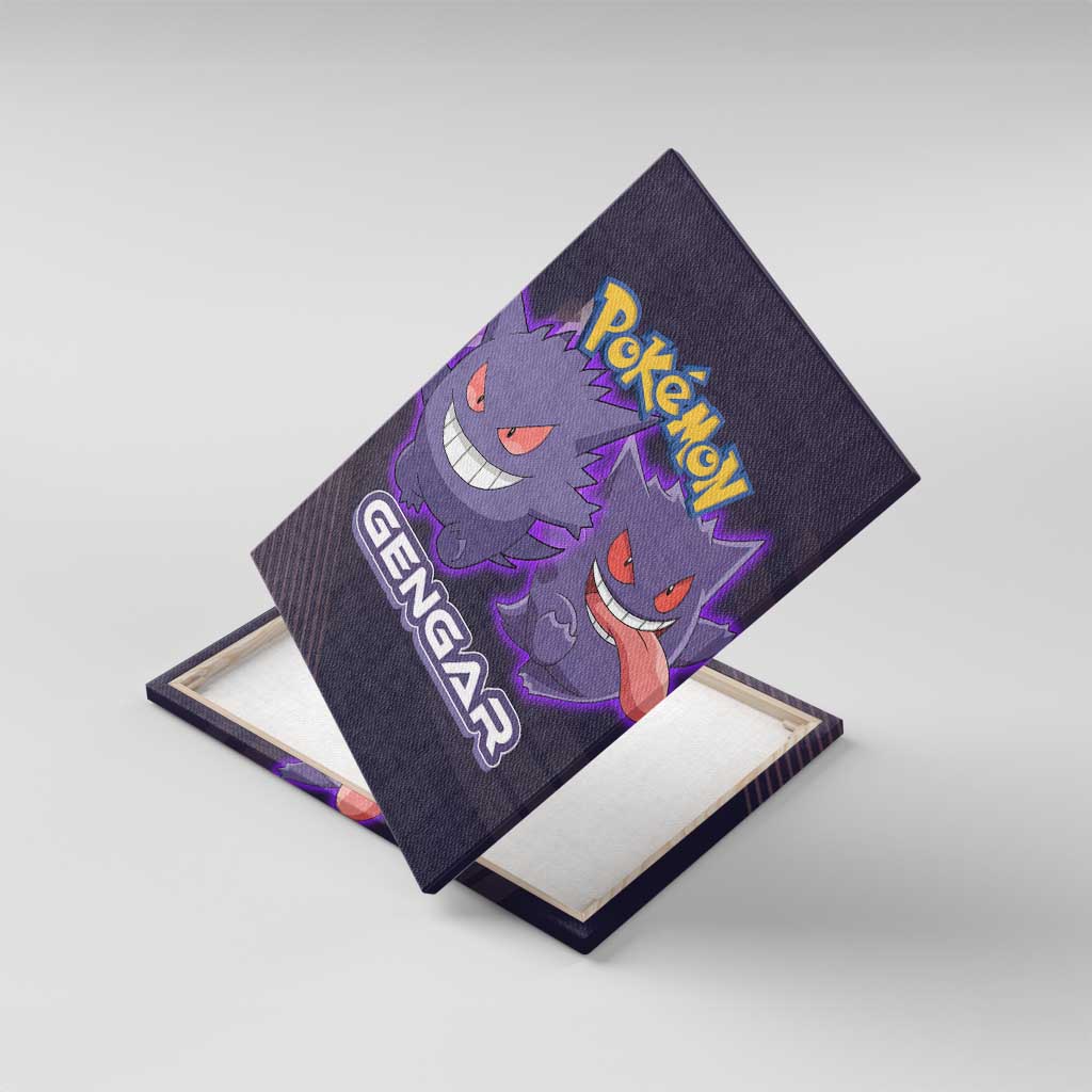 Gengar Poké Canvas Wall Art Neon Shadow Anime Glow Style