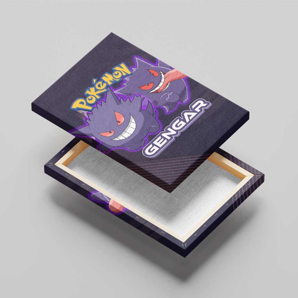 Gengar Poké Canvas Wall Art Neon Shadow Anime Glow Style