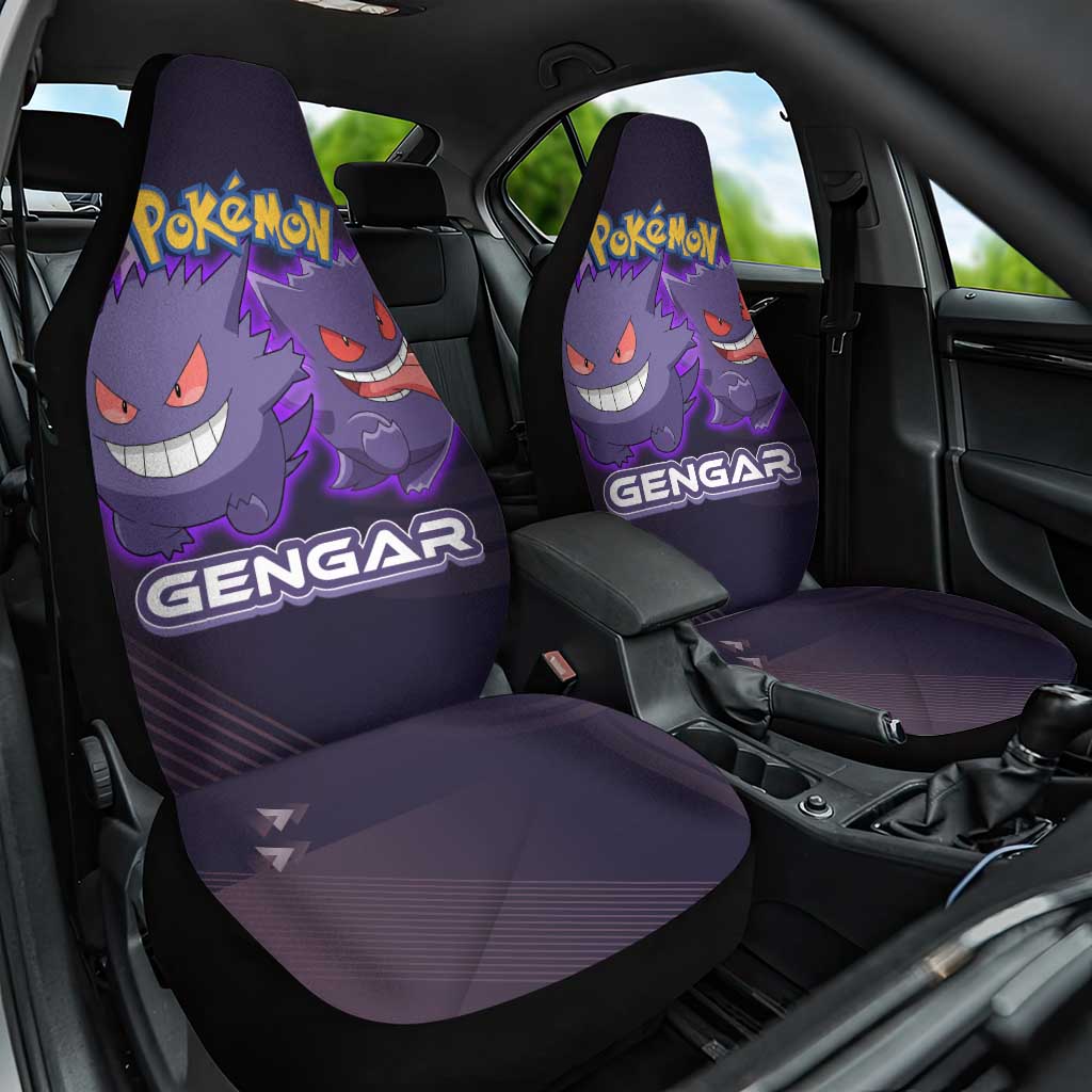 Gengar Poké Car Seat Cover Neon Shadow Anime Glow Style