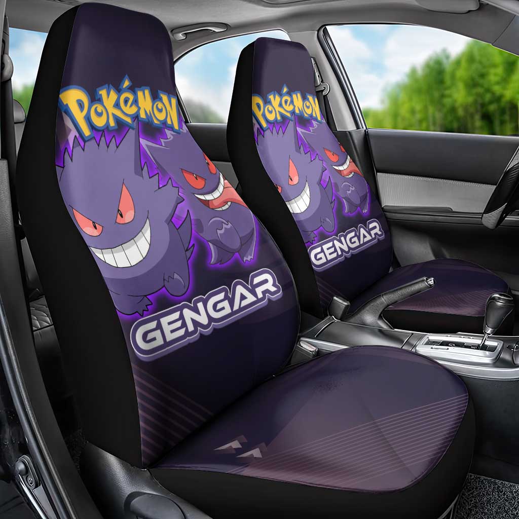 Gengar Poké Car Seat Cover Neon Shadow Anime Glow Style