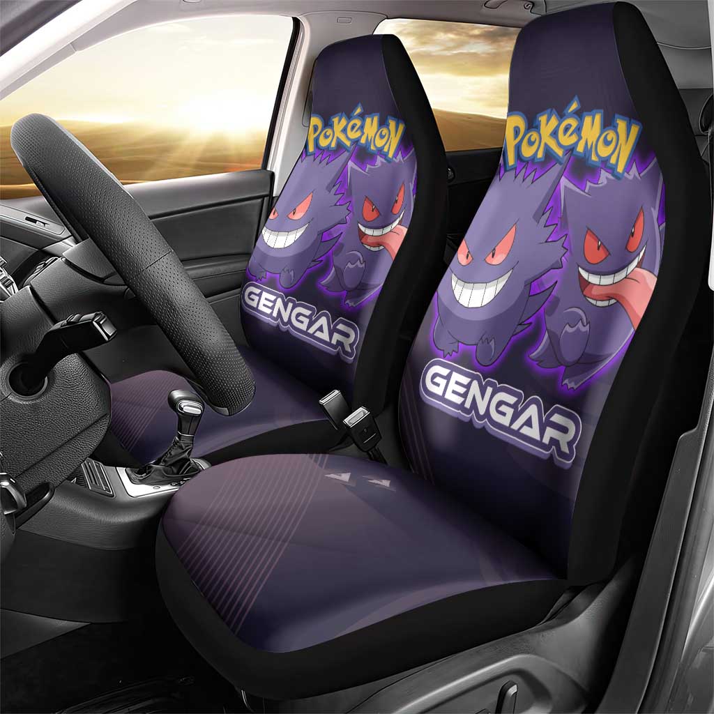 Gengar Poké Car Seat Cover Neon Shadow Anime Glow Style