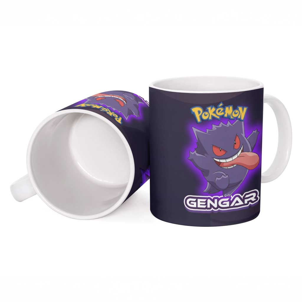 Gengar Poké Ceramic Mug Neon Shadow Anime Glow Style