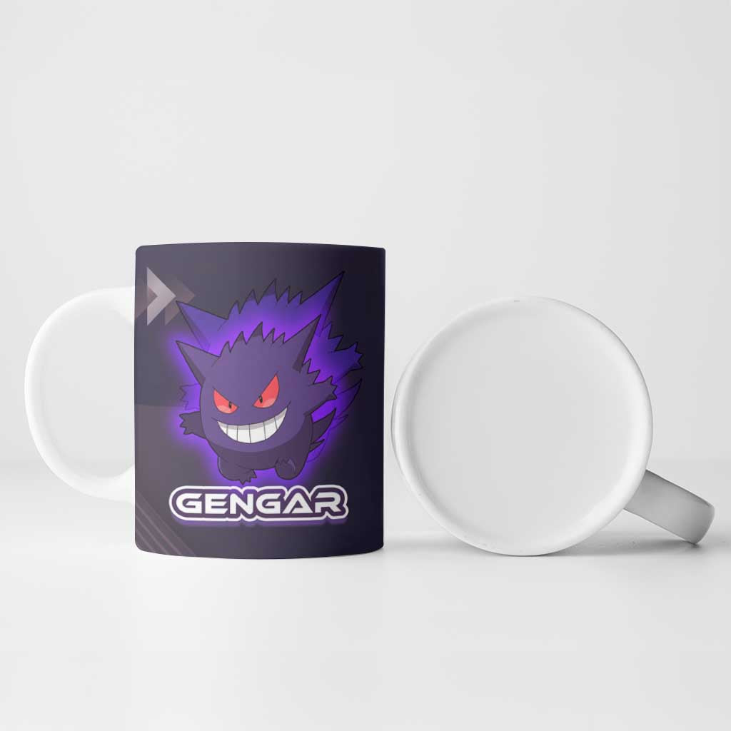 Gengar Poké Ceramic Mug Neon Shadow Anime Glow Style