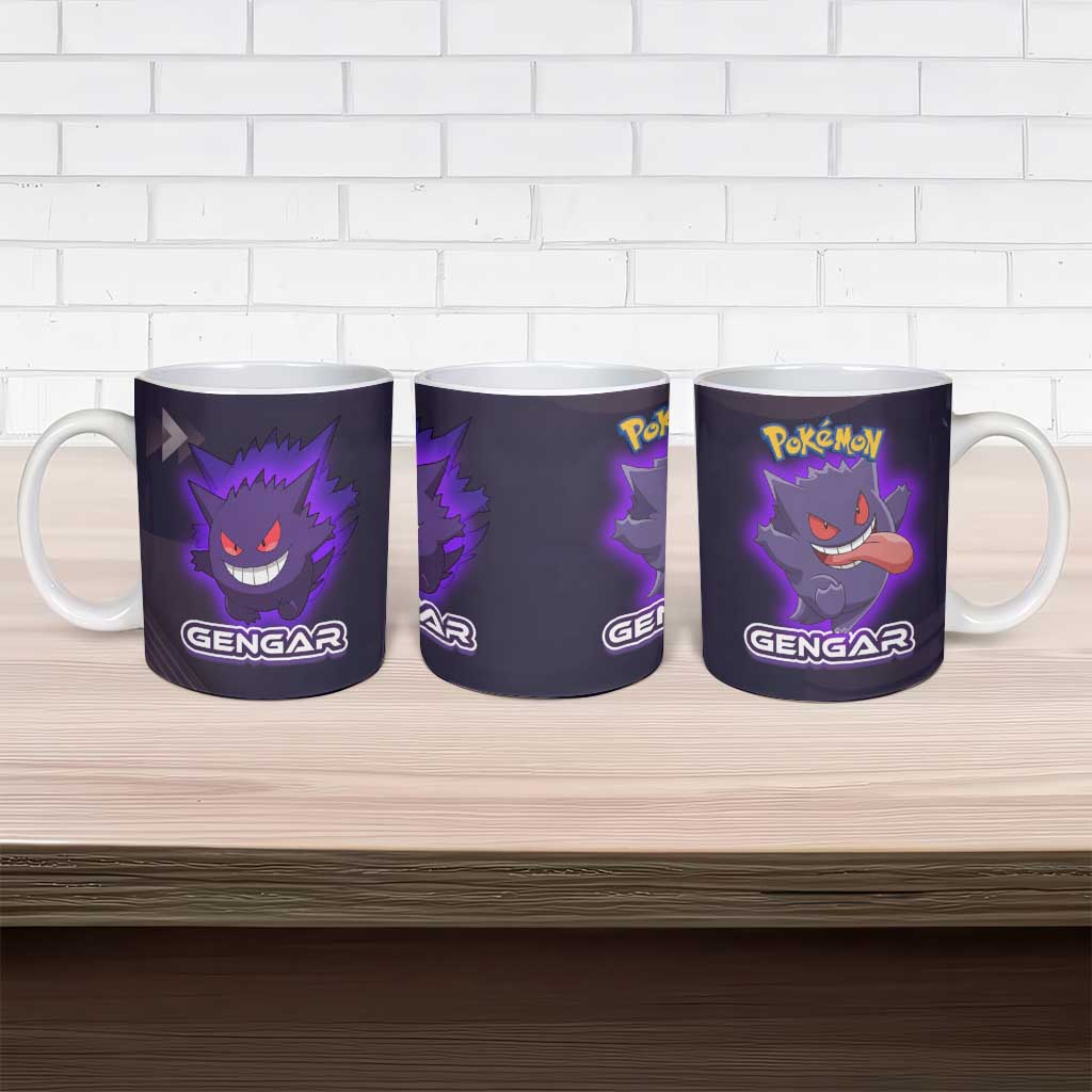 Gengar Poké Ceramic Mug Neon Shadow Anime Glow Style