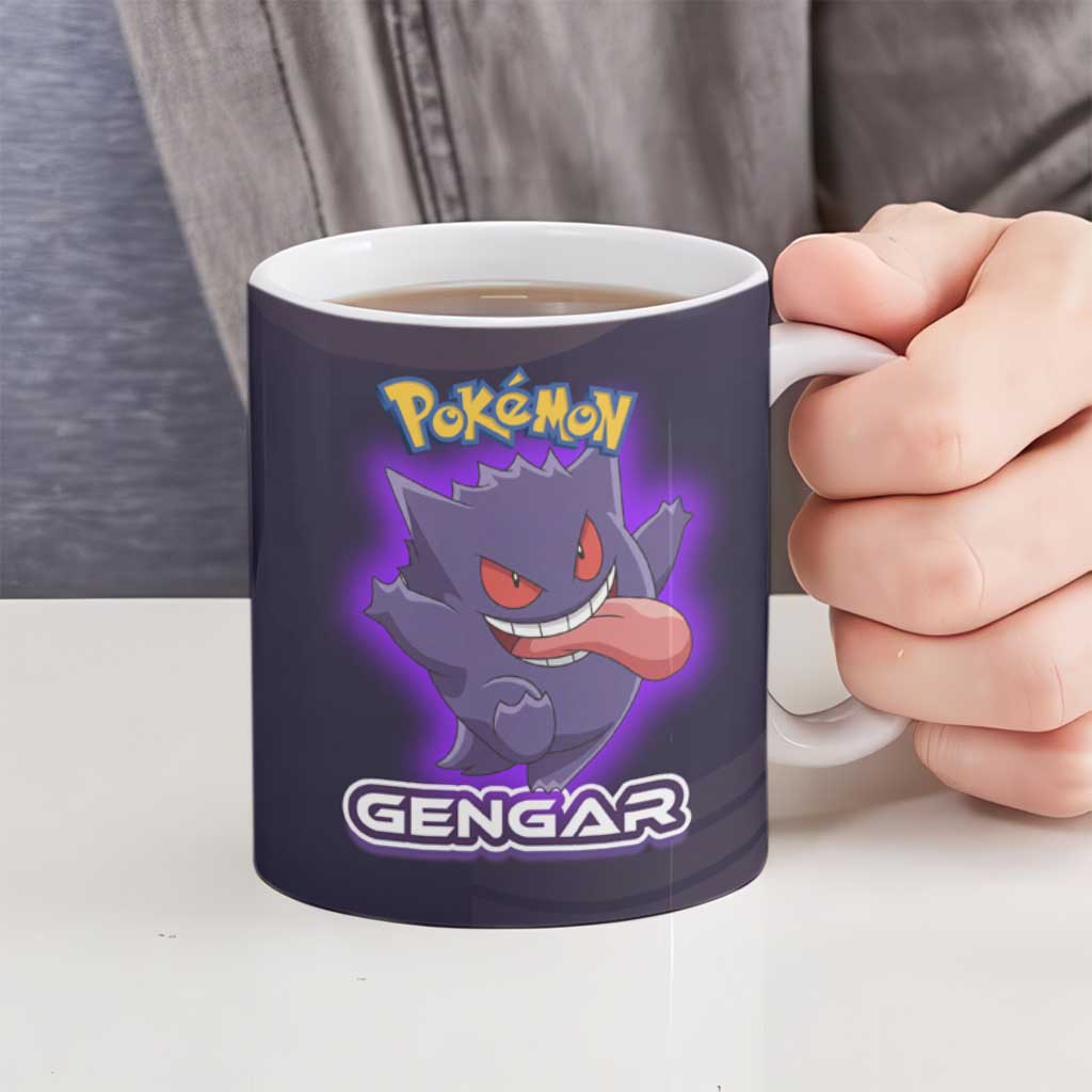Gengar Poké Ceramic Mug Neon Shadow Anime Glow Style