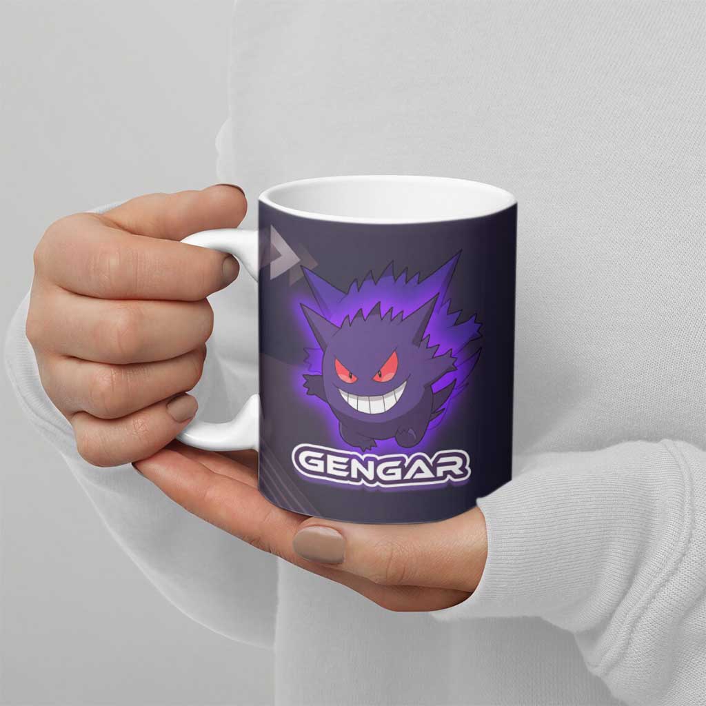 Gengar Poké Ceramic Mug Neon Shadow Anime Glow Style