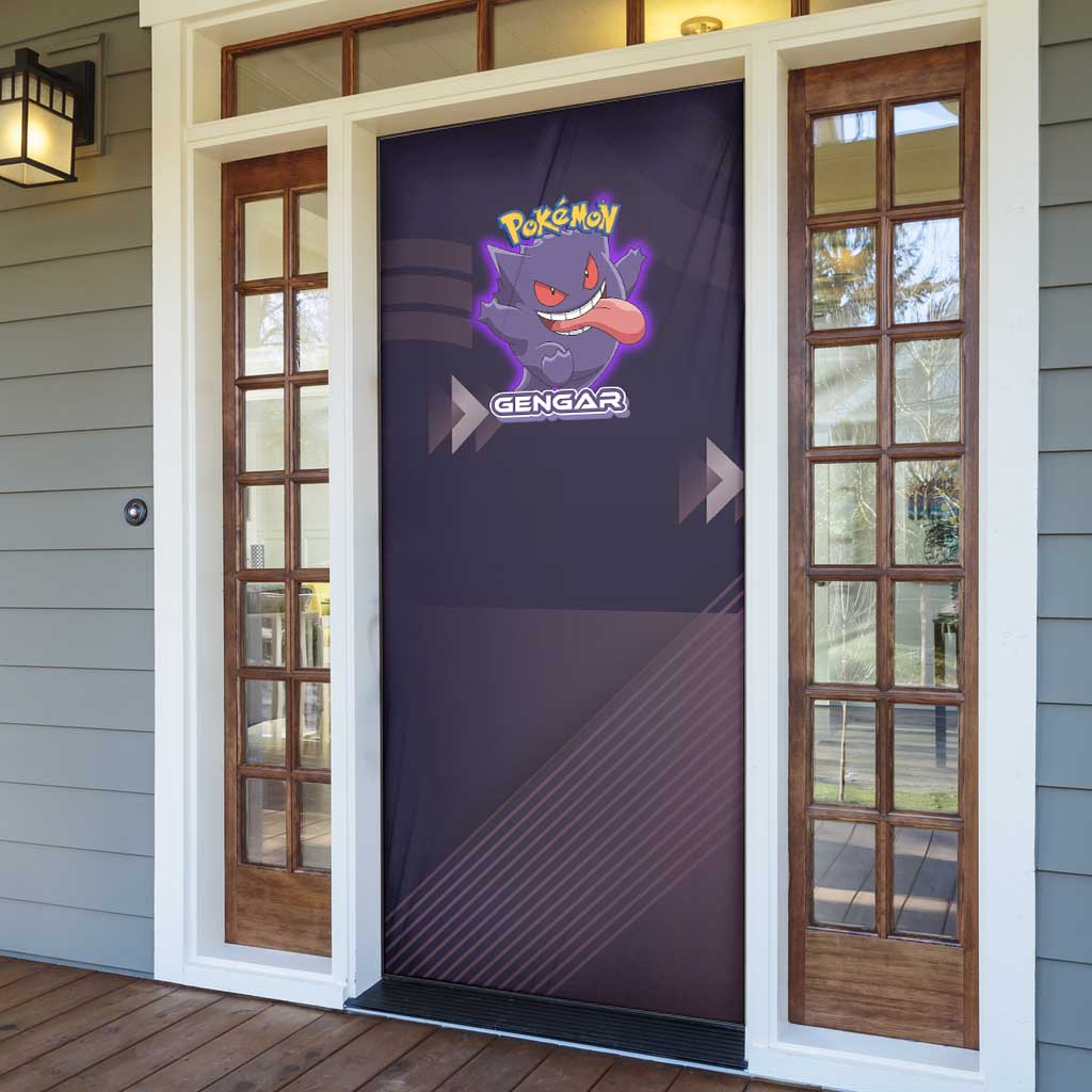 Gengar Poké Door Cover Neon Shadow Anime Glow Style