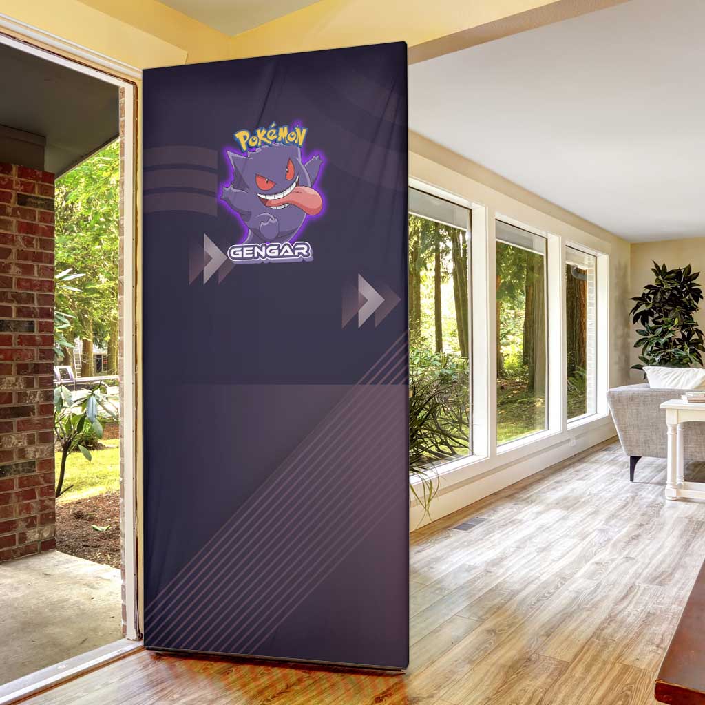 Gengar Poké Door Cover Neon Shadow Anime Glow Style
