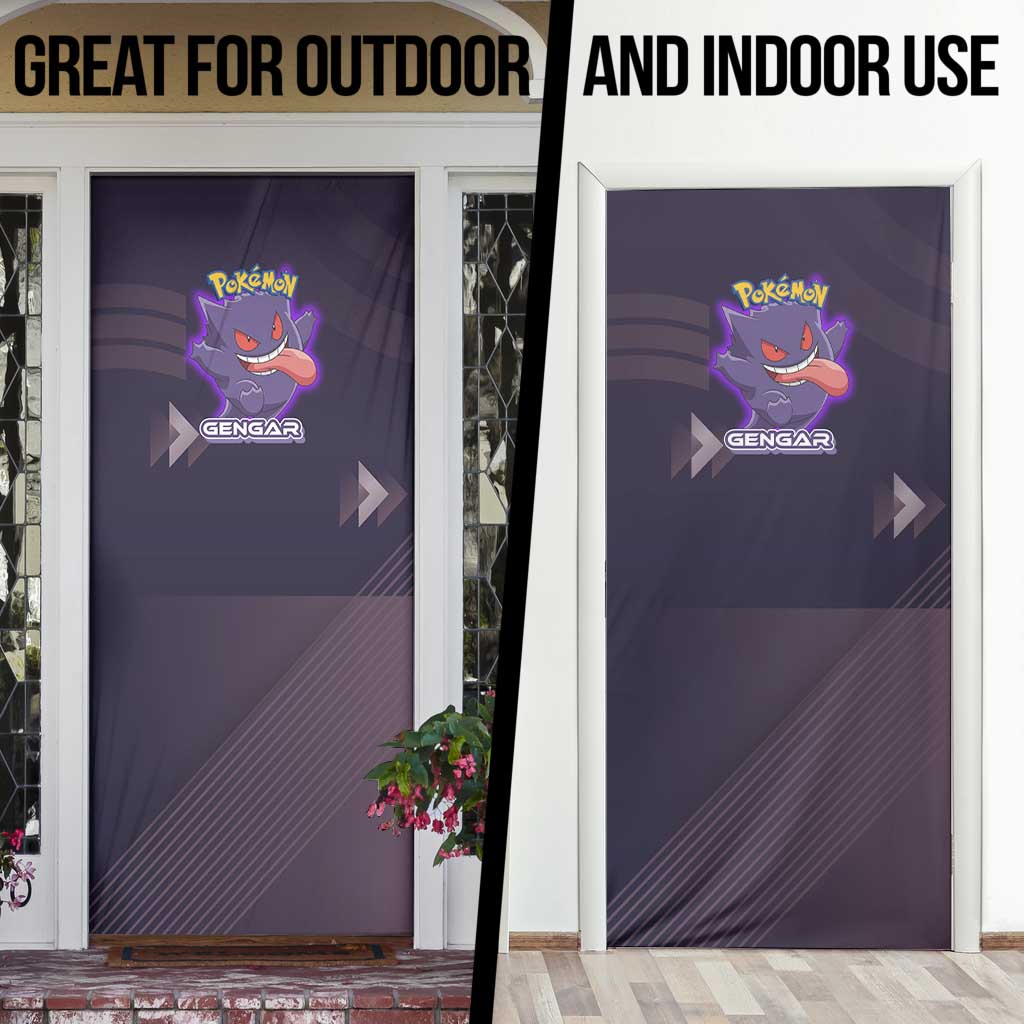 Gengar Poké Door Cover Neon Shadow Anime Glow Style