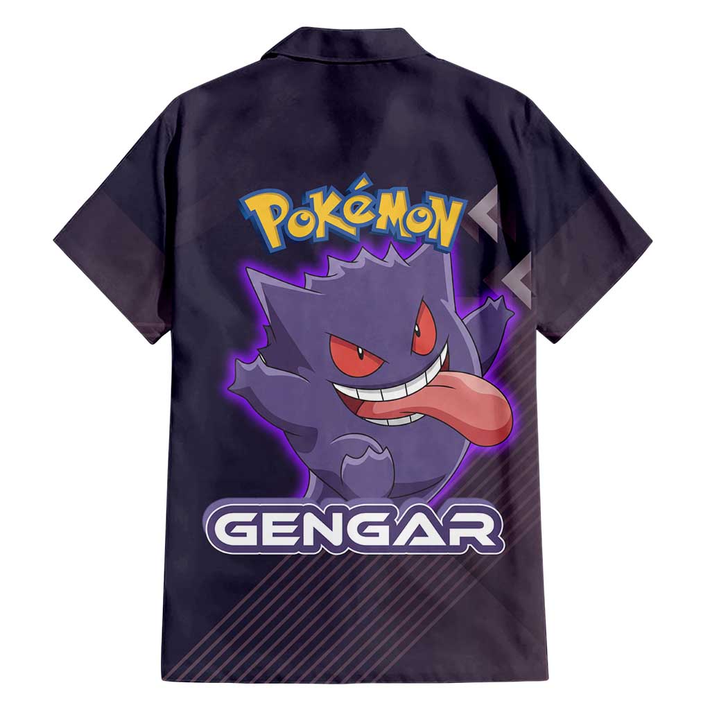 Gengar Poké Family Matching Mermaid Dress and Hawaiian Shirt Neon Shadow Anime Glow Style
