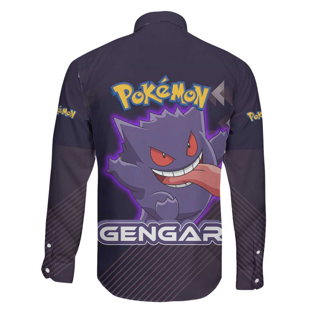 Gengar Poké Family Matching Off Shoulder Short Dress and Hawaiian Shirt Neon Shadow Anime Glow Style