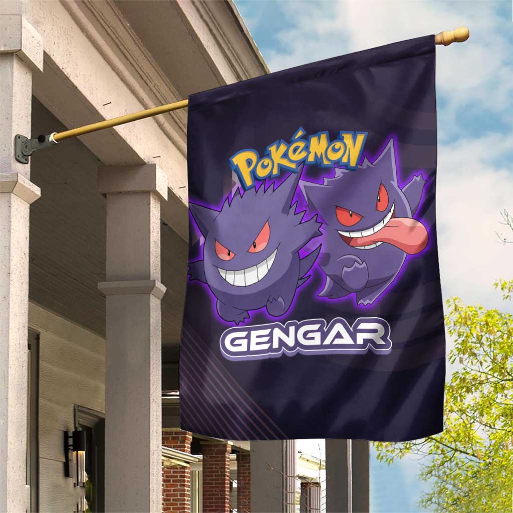 Gengar Poké Garden Flag Neon Shadow Anime Glow Style